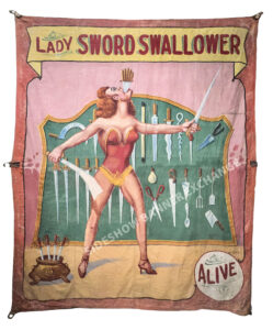 Fred Johnson Lady Sword Swallower Sideshow Banner