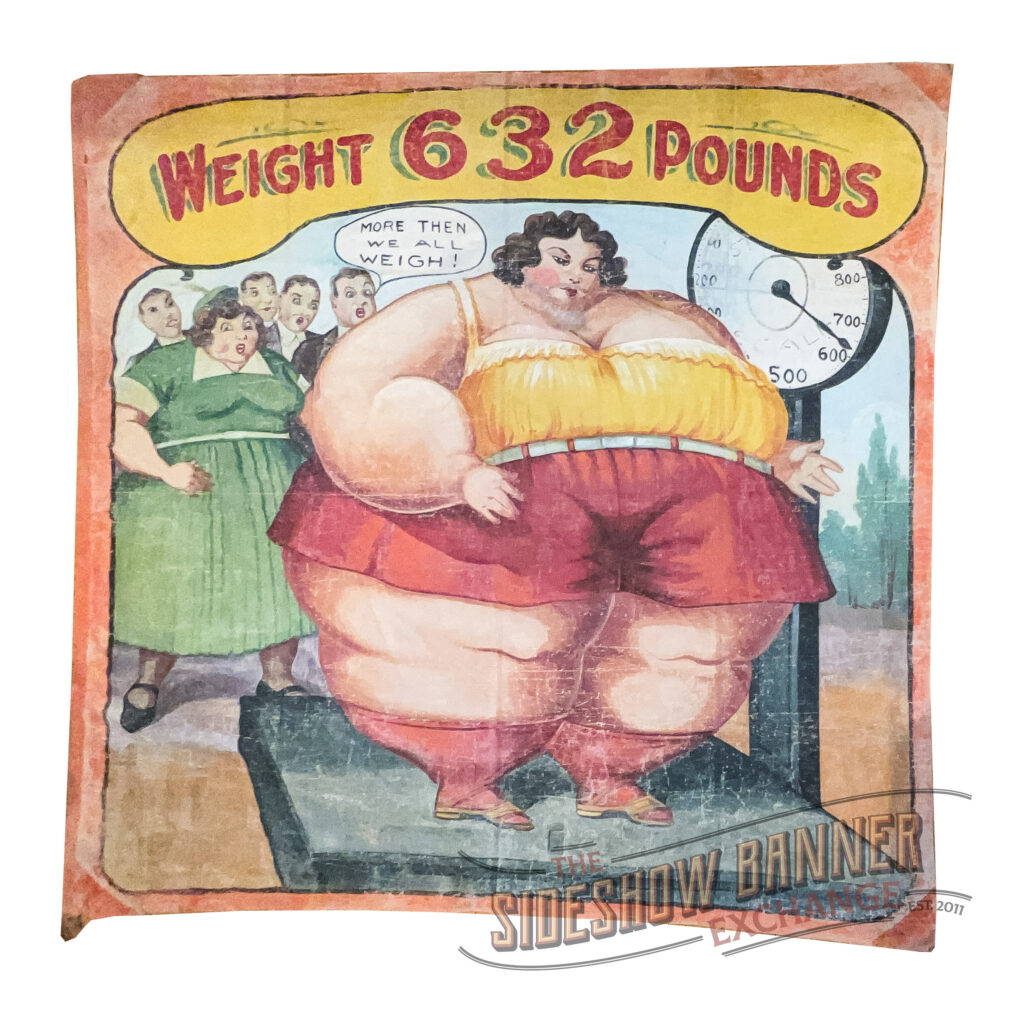 Fred Johnson Fat lady Sideshow banner For Sale